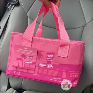 Trader Joe’s mini insulated tote bag limited edition hot pink two tone